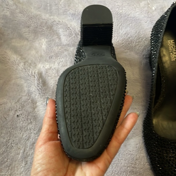 Michael Kors black block heel studded sparkly heels - Picture 7 of 7